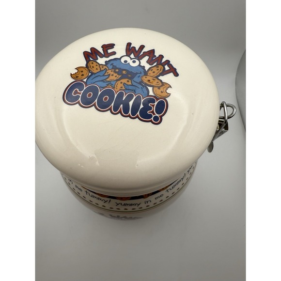 2006 Me Want Cookie! Sesame Street Cookie Monster Locking Cookie Jar. RARE - Picture 11 of 11